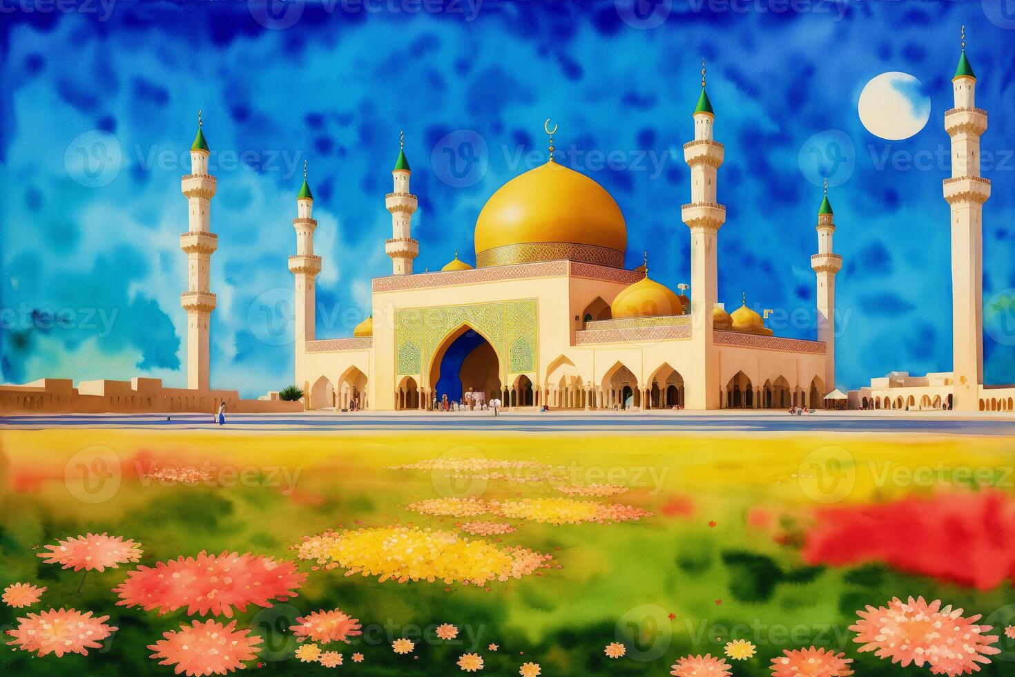 Beautiful old mosque. Islamic background. Eid-al-Adha. Ramadan. Copy space. photo