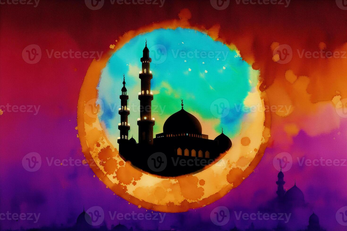 Beautiful old mosque. Islamic background. Eid-al-Adha. Ramadan. Copy space. photo