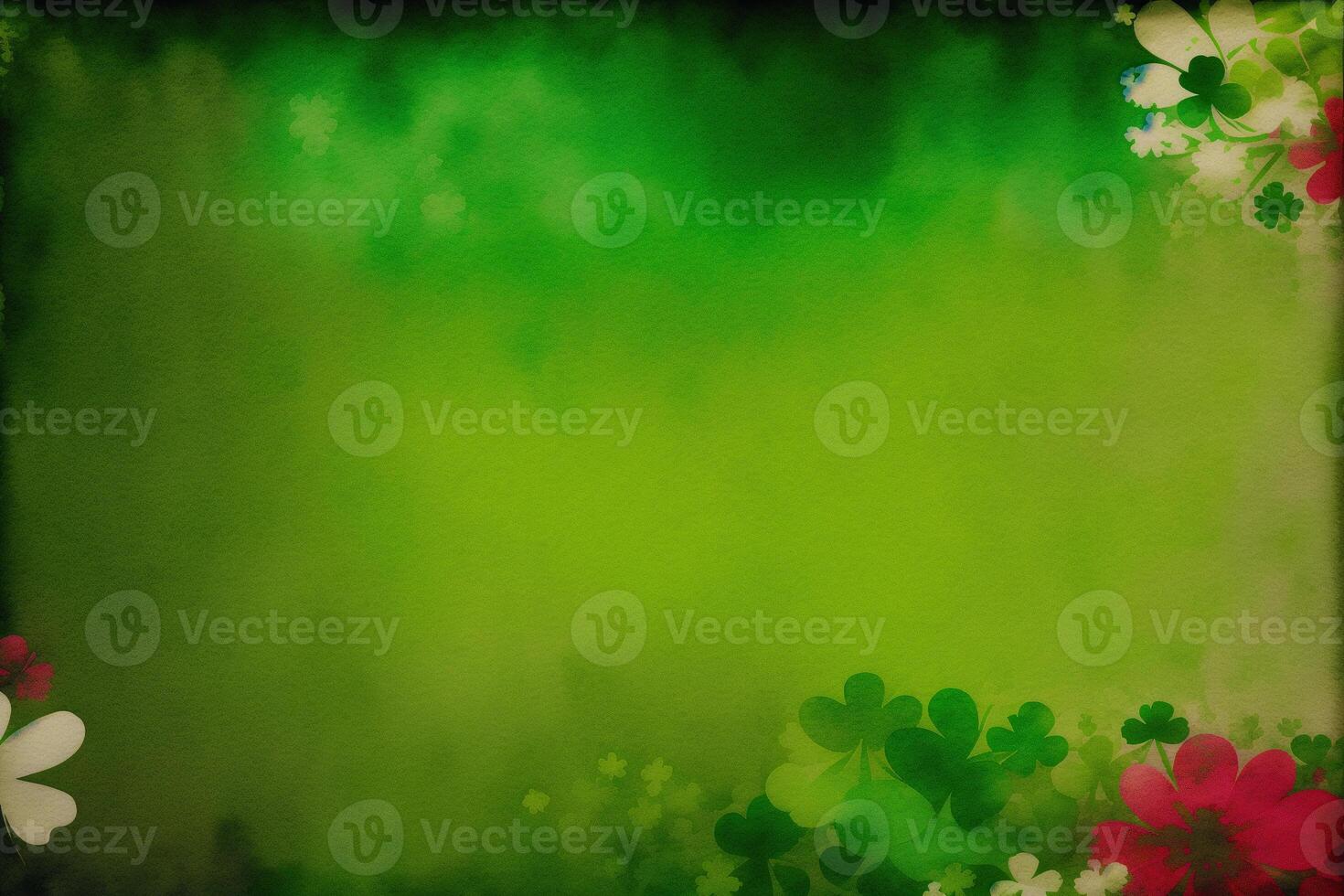 St. Patricks Day postcard. St. Patrick s Day background. Watercolor paint. Copy space. photo