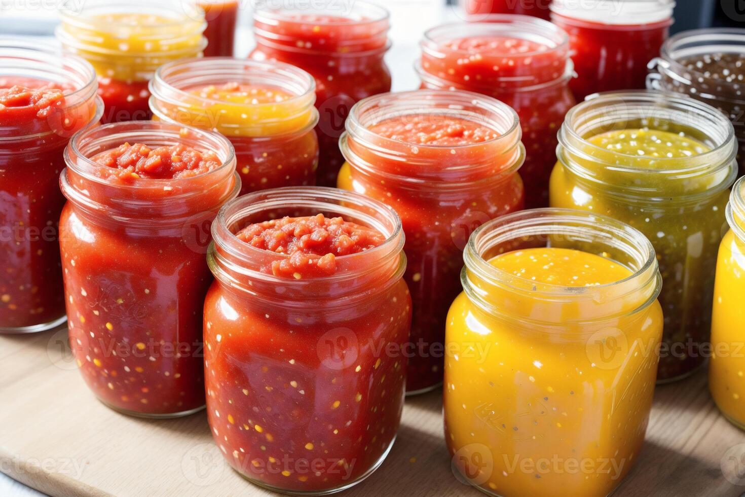 Homemade salsa. Bowls with salsa and nachos on grey background .tortilla chips. photo