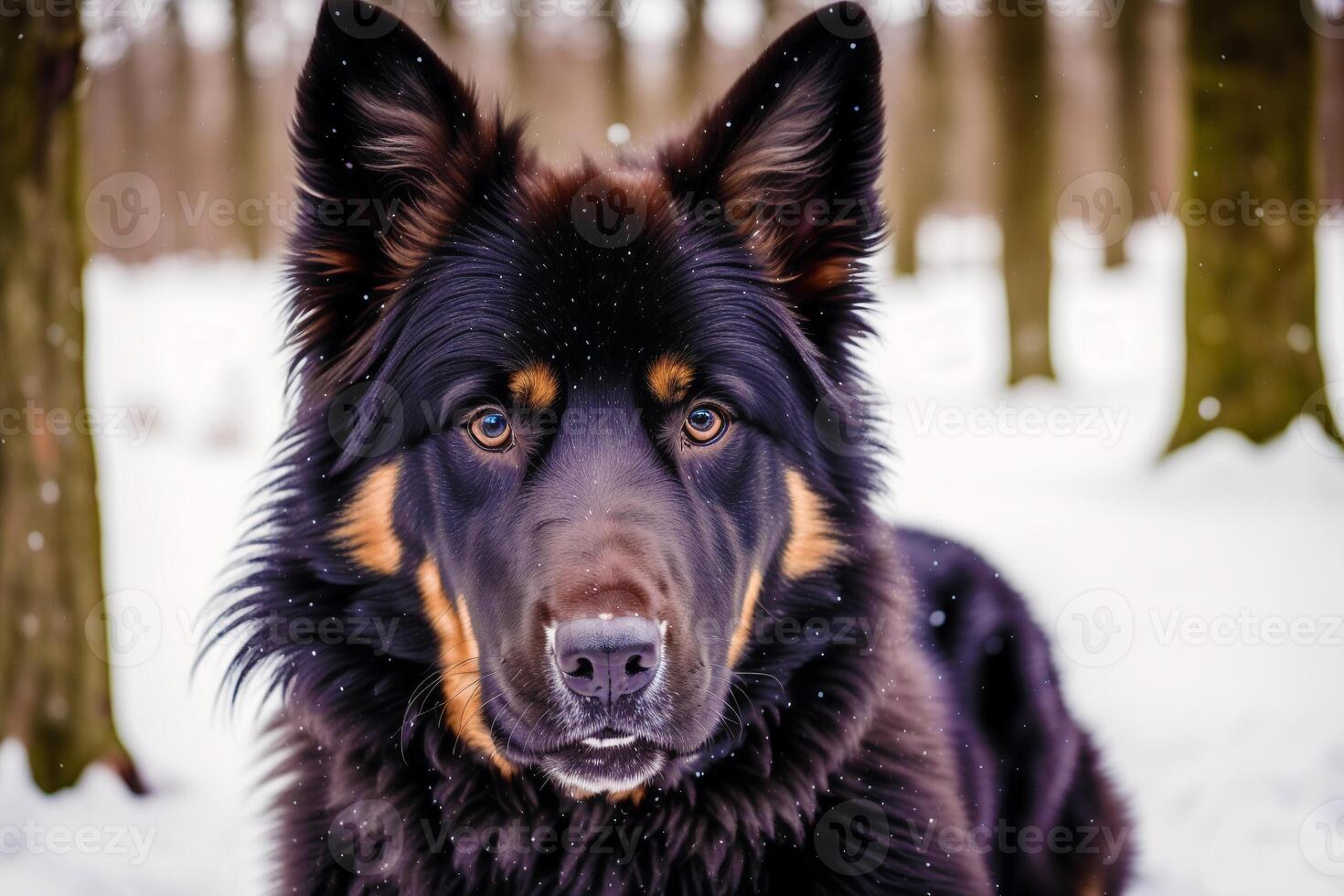 Portrait of a beautiful Belgian Shepherd dog in the park. Belgian Malinois. photo