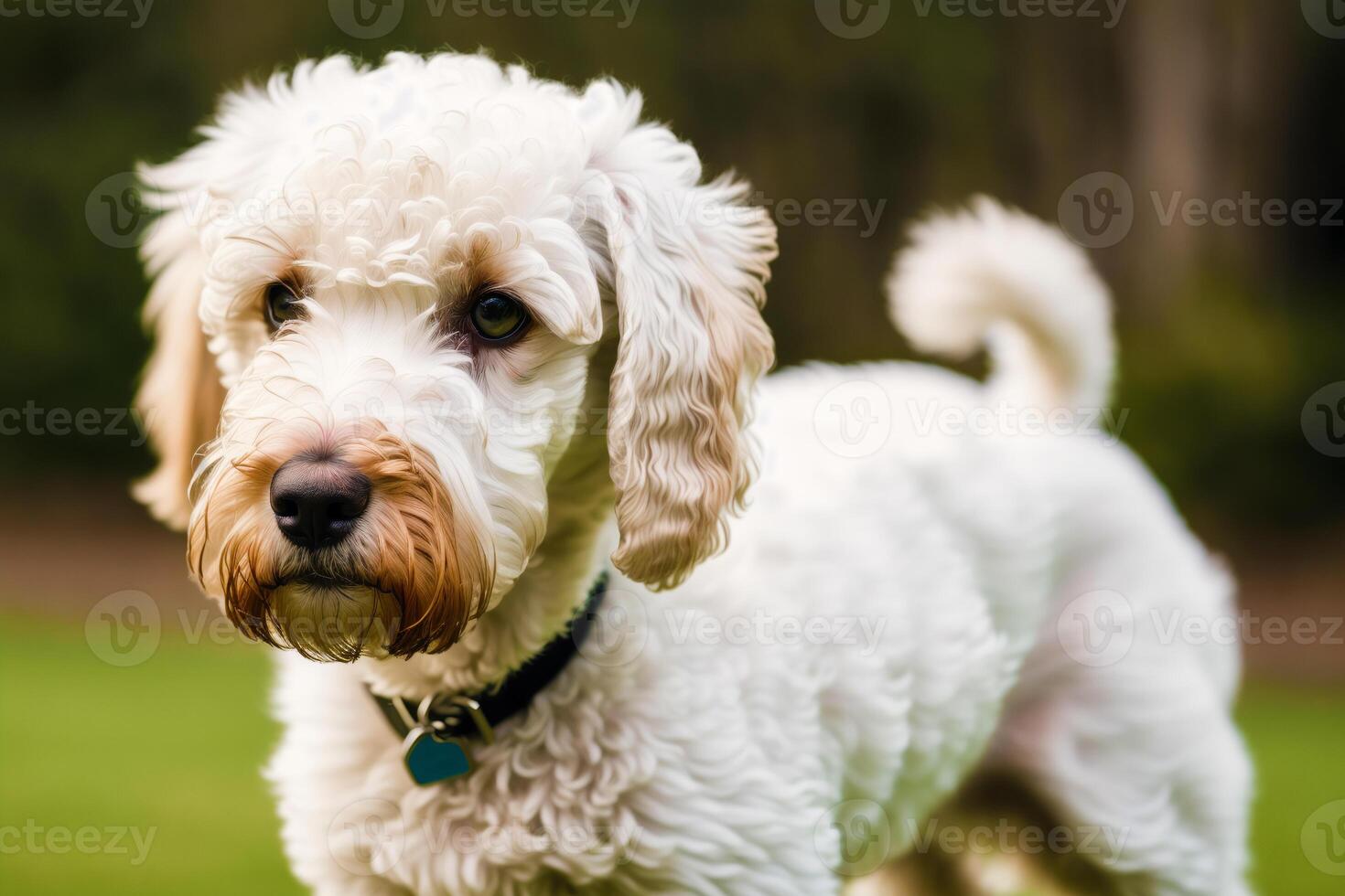 Portrait of a beautiful dog standing in the park. photo