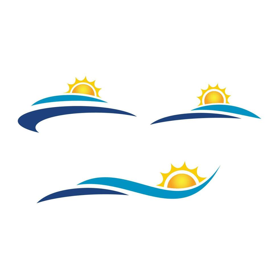 Rising Sun Logo, Sun Icon vector