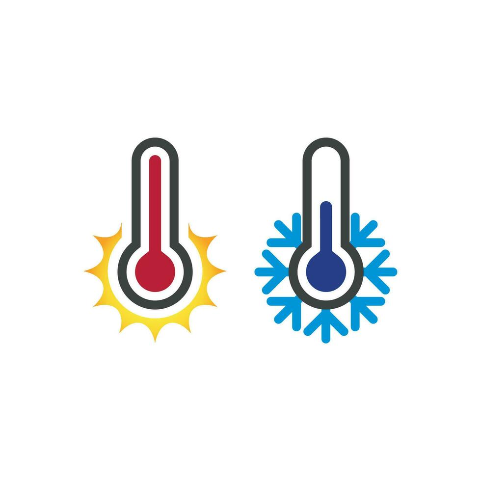 bajo y alto temperatura diseño vector, termómetro icono vector