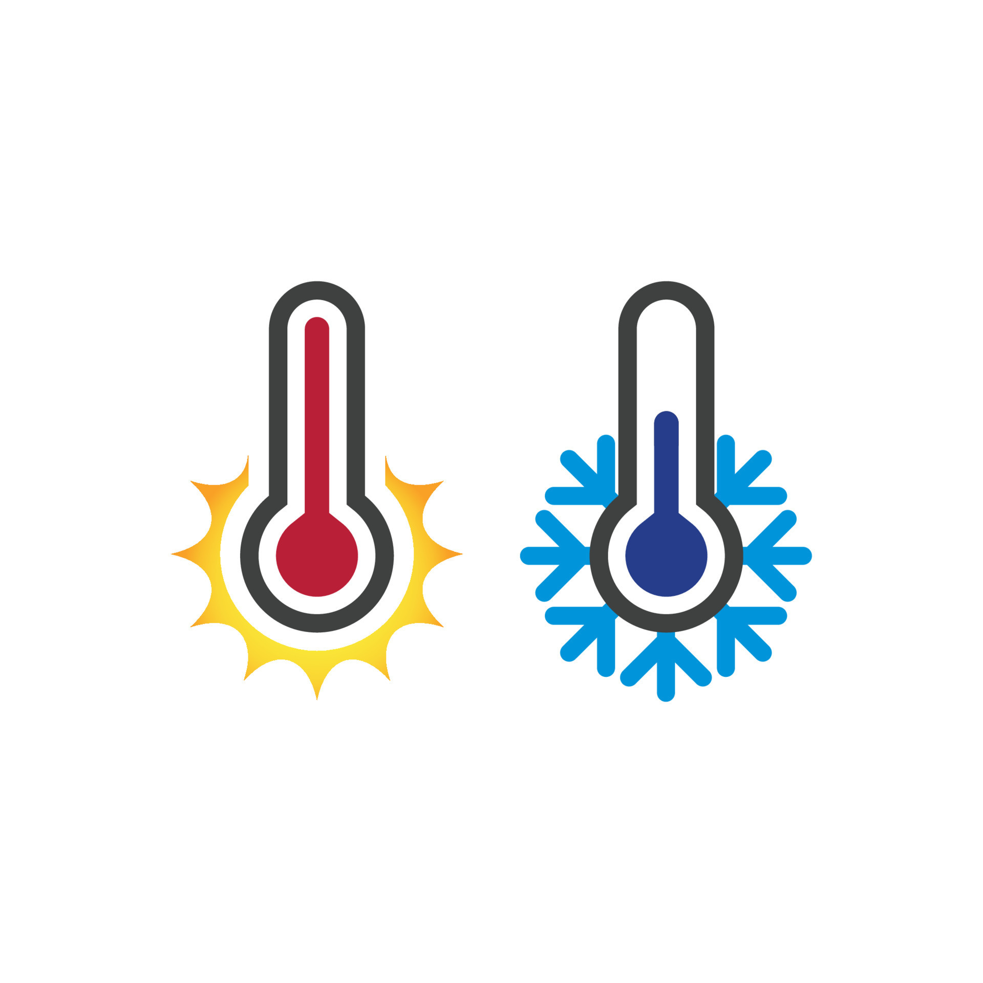 Thermometer with high and low temperature cartoon Vector Image