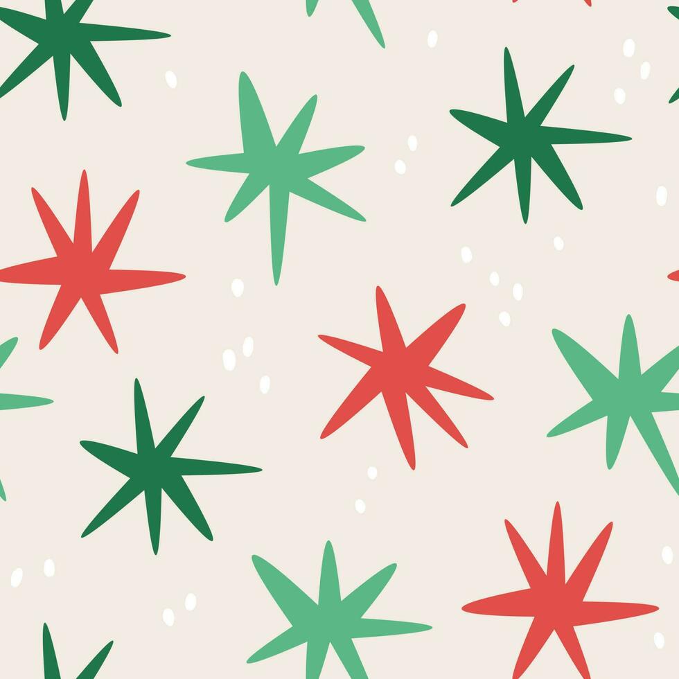 Abstract vector seamless pattern. Green and red repeating elements for print and design.