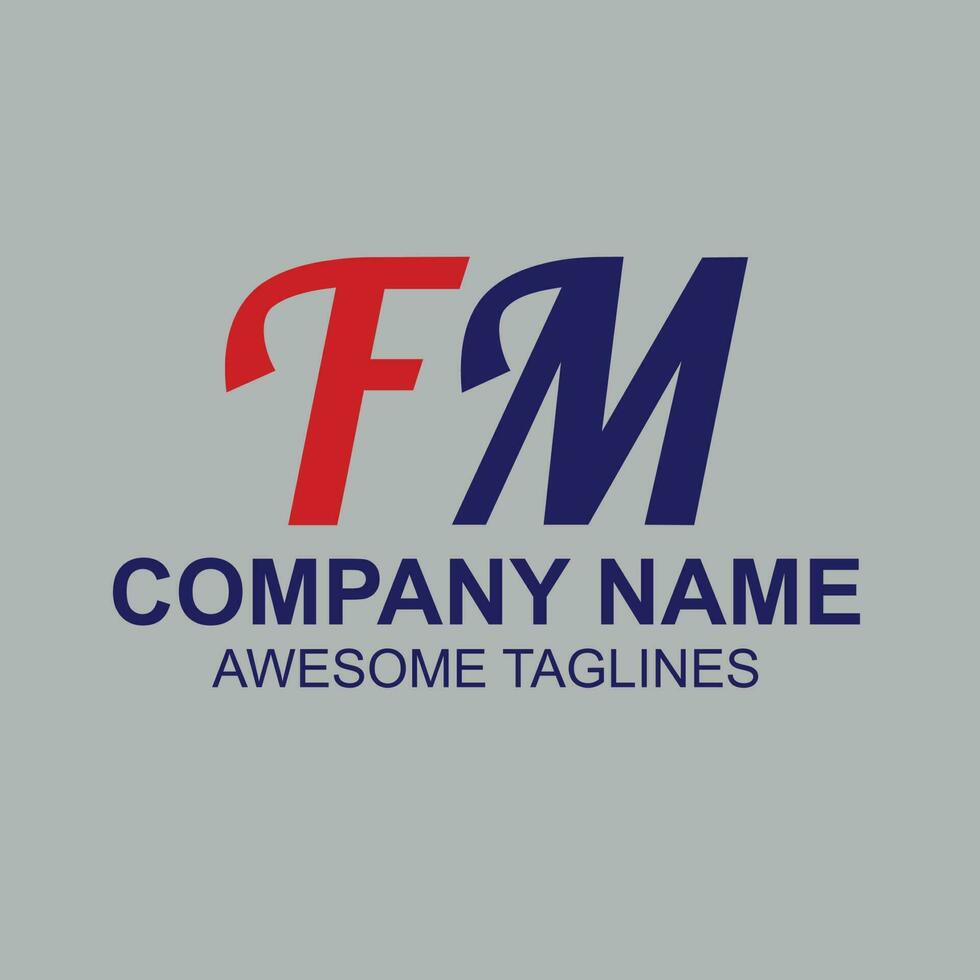 FM letter logo design service vector