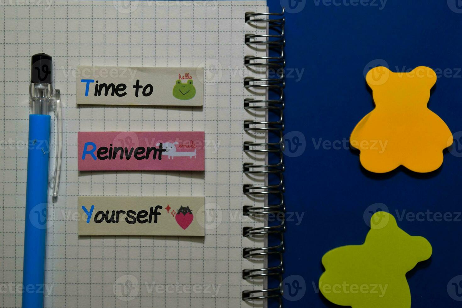TRY - Time to Reinvent Yourself write on sticky notes isolated on Office Desk photo