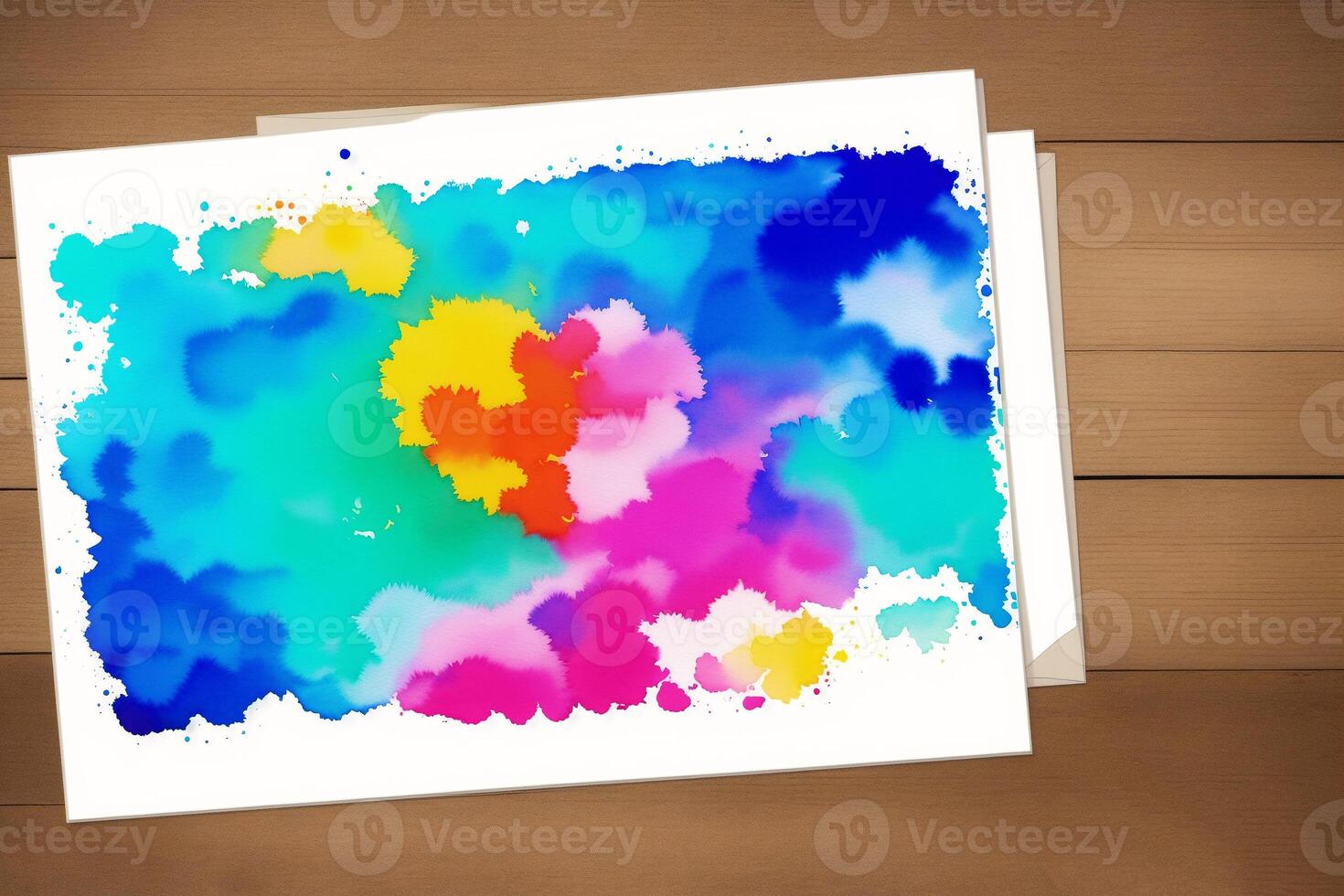 Childrens Day postcard. Childrens Day background. Watercolor paint. Digital art, photo