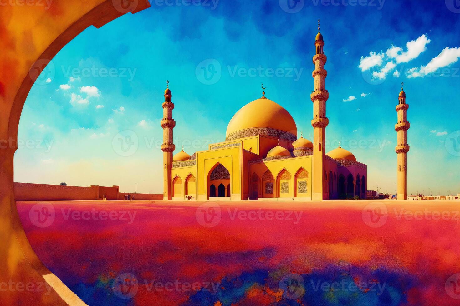 Beautiful old mosque. Islamic background. Eid-al-Adha. Ramadan. Copy space. photo