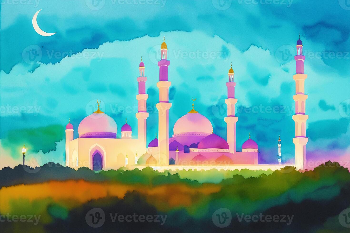 Beautiful old mosque. Islamic background. Eid-al-Adha. Ramadan. Copy space. photo