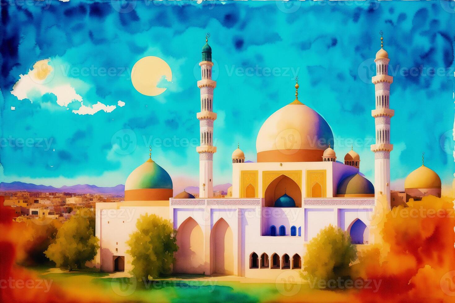 Beautiful old mosque. Islamic background. Eid-al-Adha. Ramadan. Copy space. photo