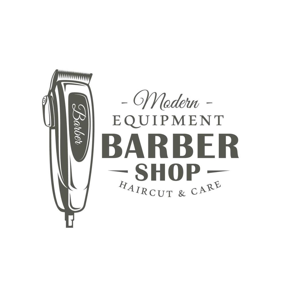 Barbershop label isolated on white background vector