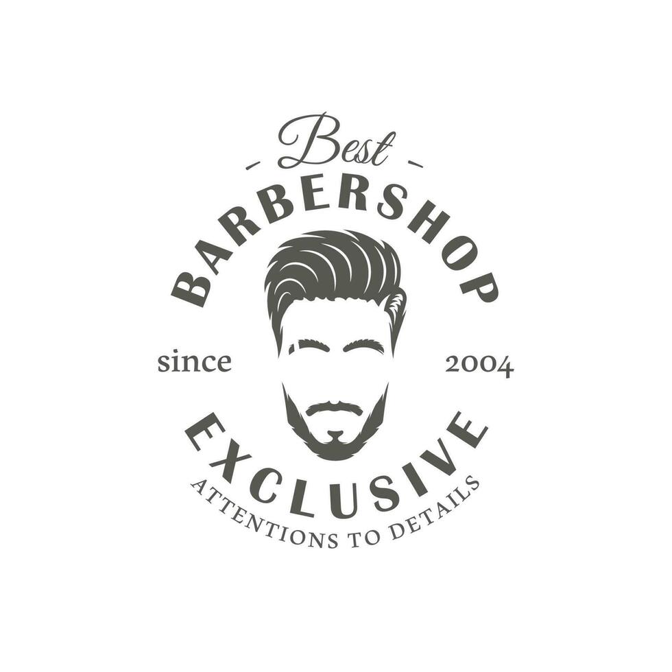 Barbershop label isolated on white background vector