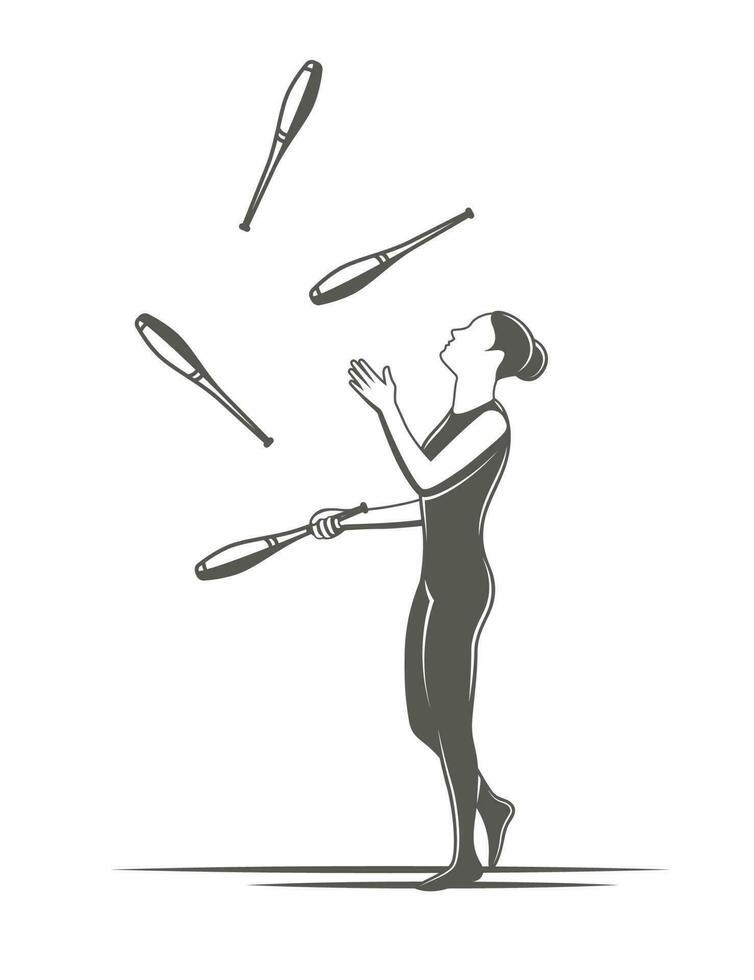 Juggling clubs circus illustration vector