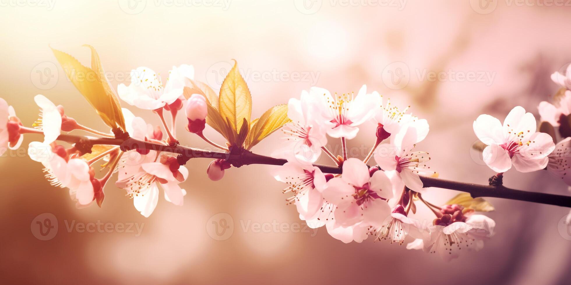 Cherry blossoms with bokeh background. photo