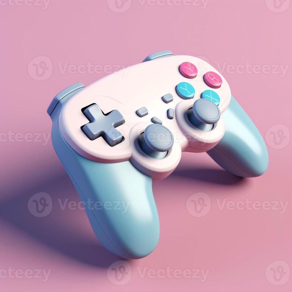 3d gamepad with pastel color. photo