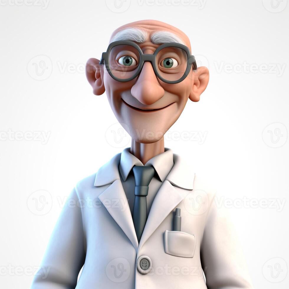 3d personaje de doctor. ai generativo foto