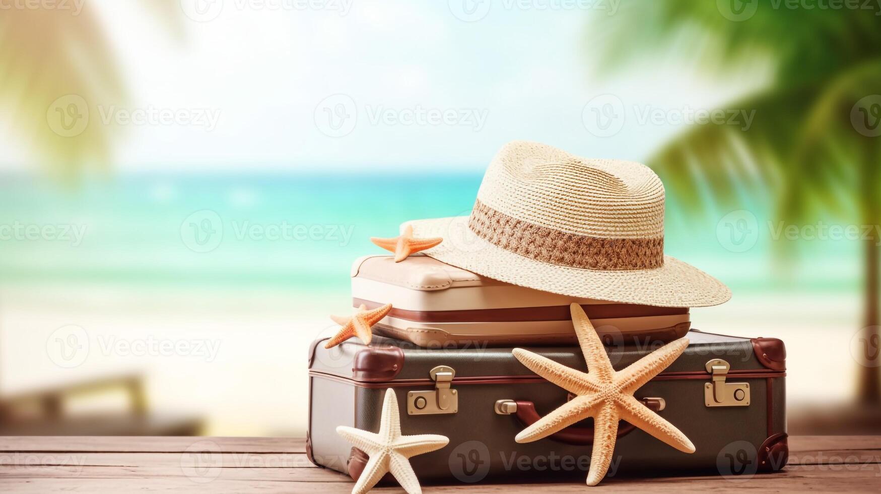 Ready for summer vacation travel background. photo