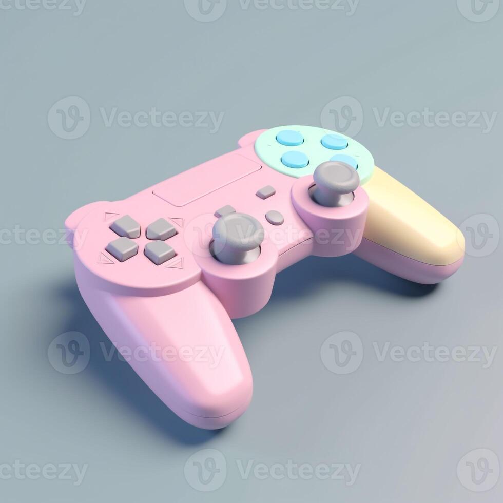 3d gamepad with pastel color. photo