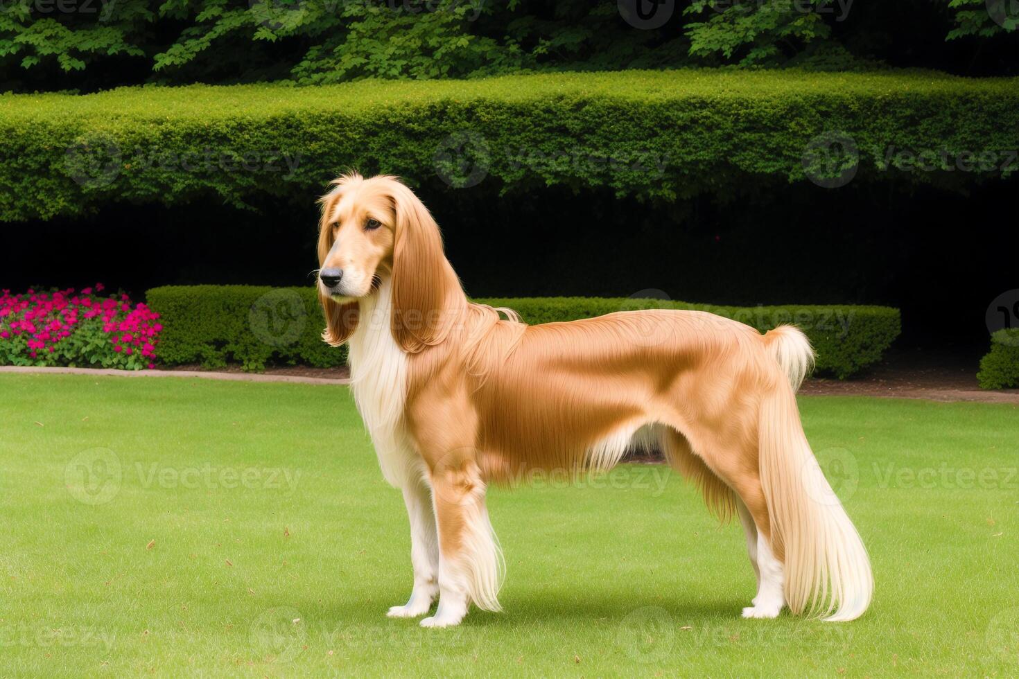 Portrait of a beautiful Afghan hound. photo