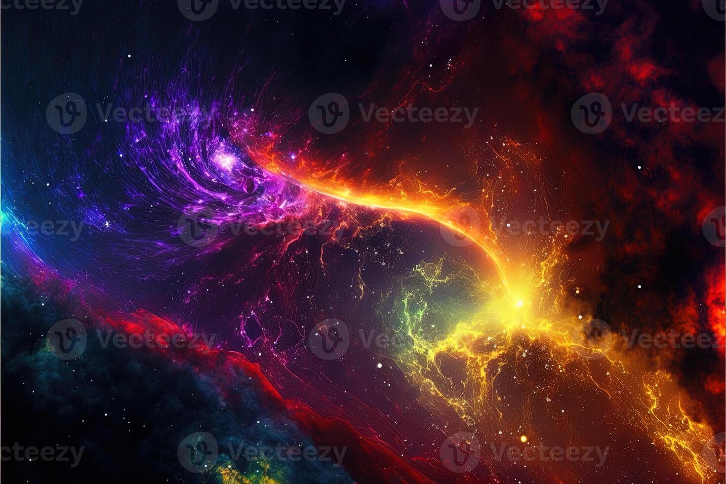 Space nebula panorama, equirectangular projection, environment map. HDRI spherical panorama. Space background with nebula and stars, black hole in space. photo