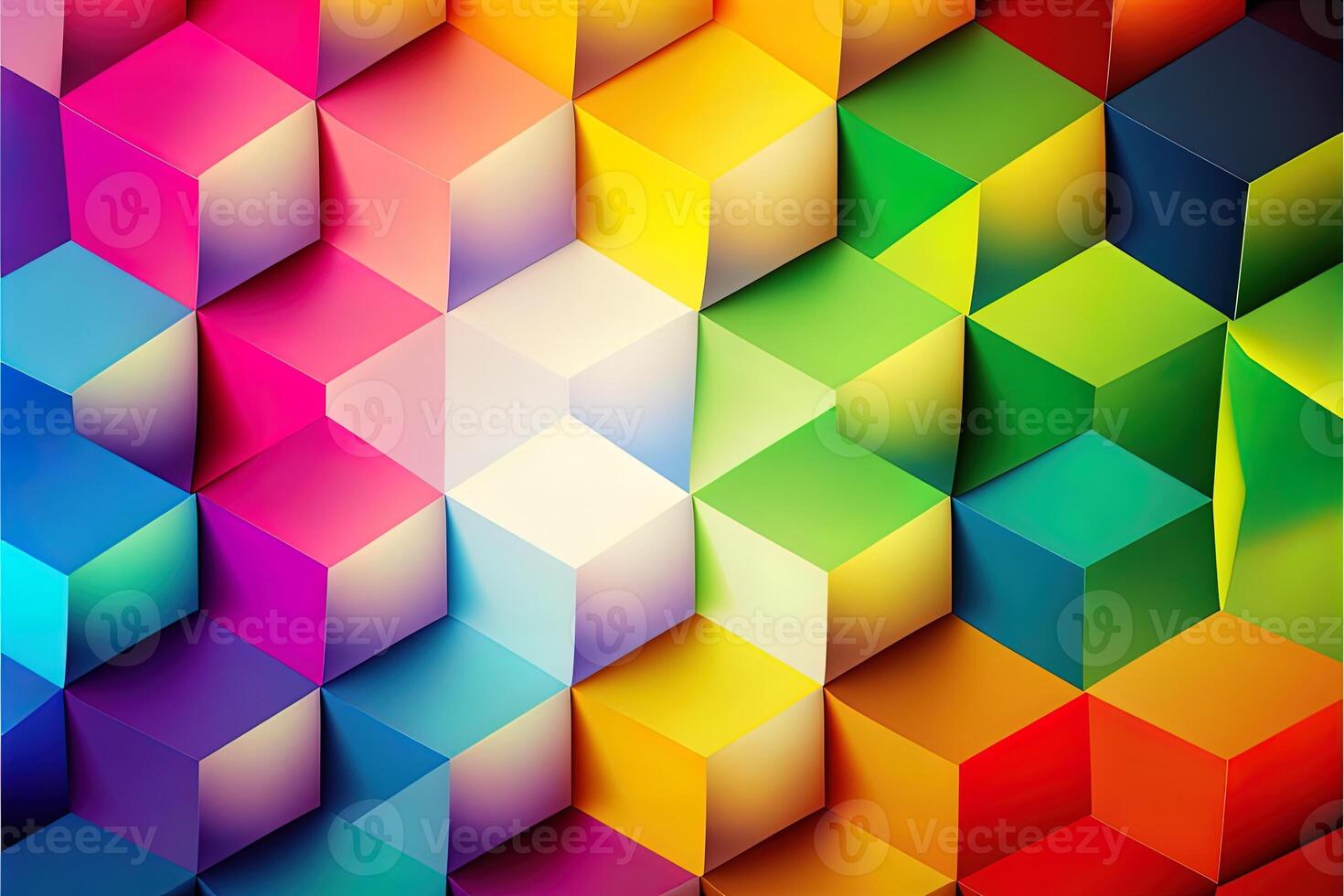 Abstract rainbow colored geometric background, with lots of copy space. Rainbow of colorful blocks abstract background. abstract geometric mosaic rainbow. photo