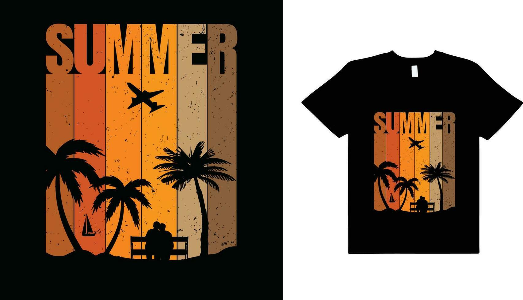 diseño de camiseta de verano vector