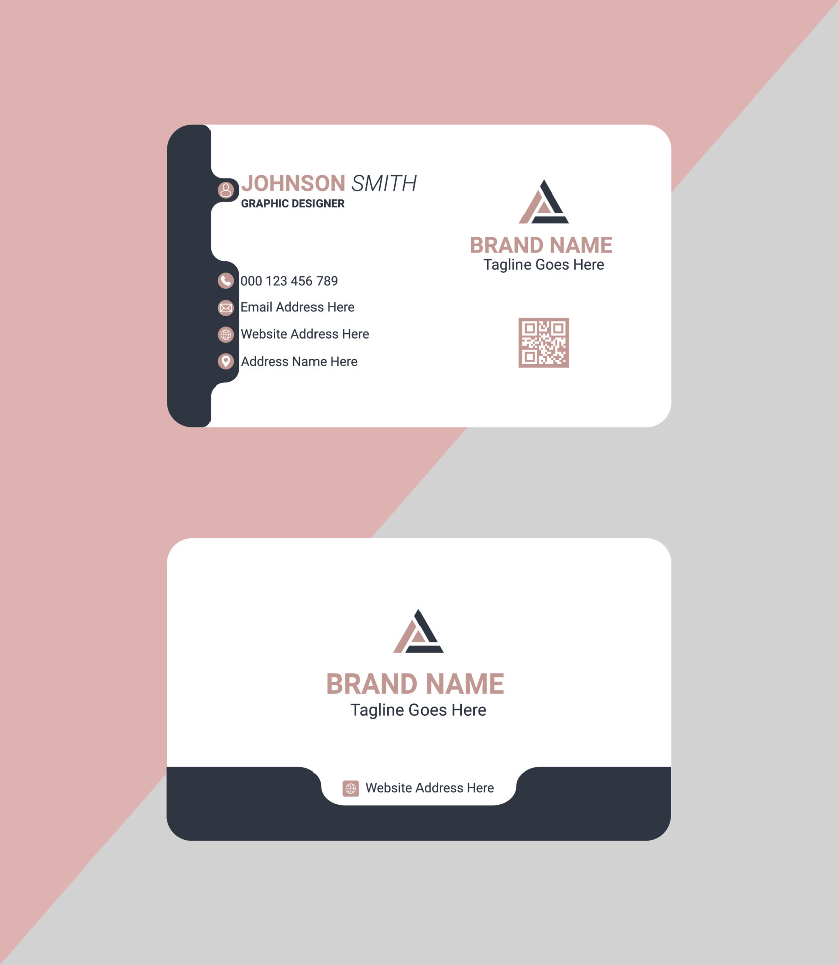 Creative smart business card, simple background business card for