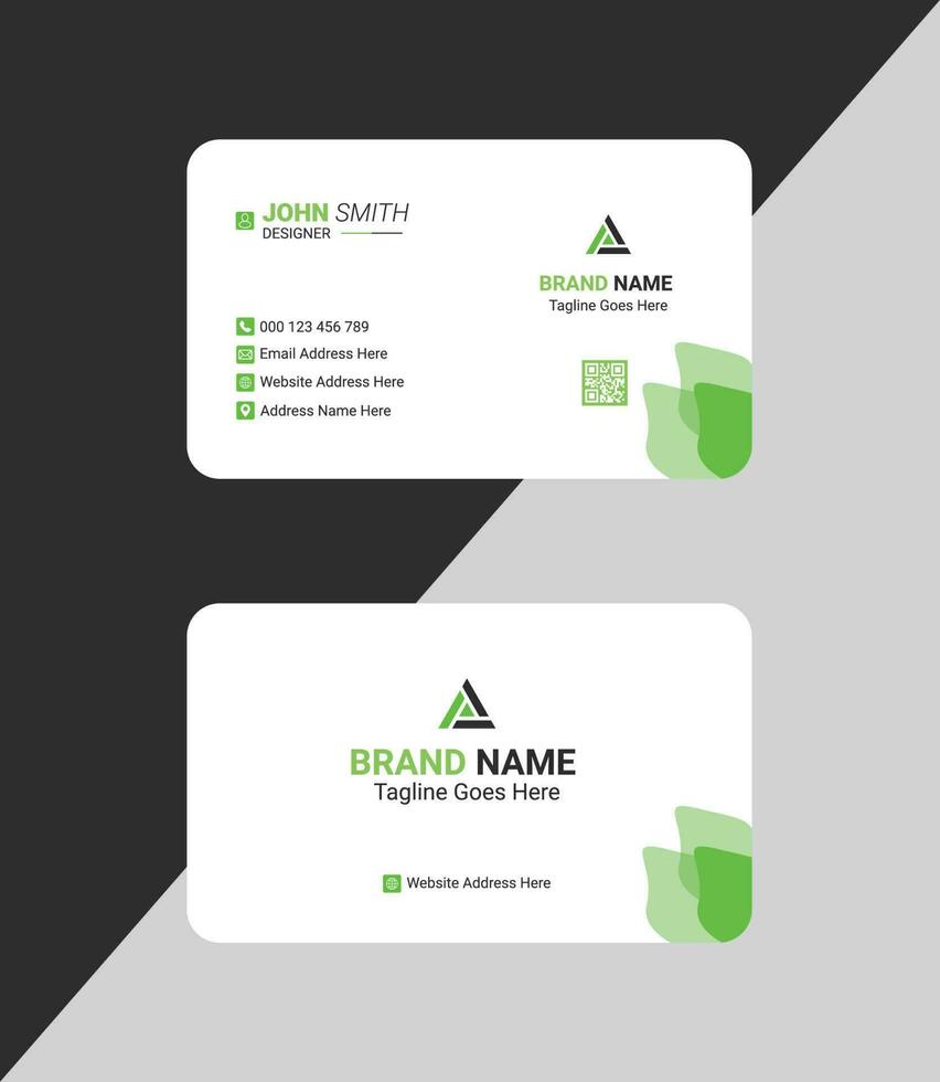Tranding business card, green round shape business card for corporate identity , name card , visiting card  free vector