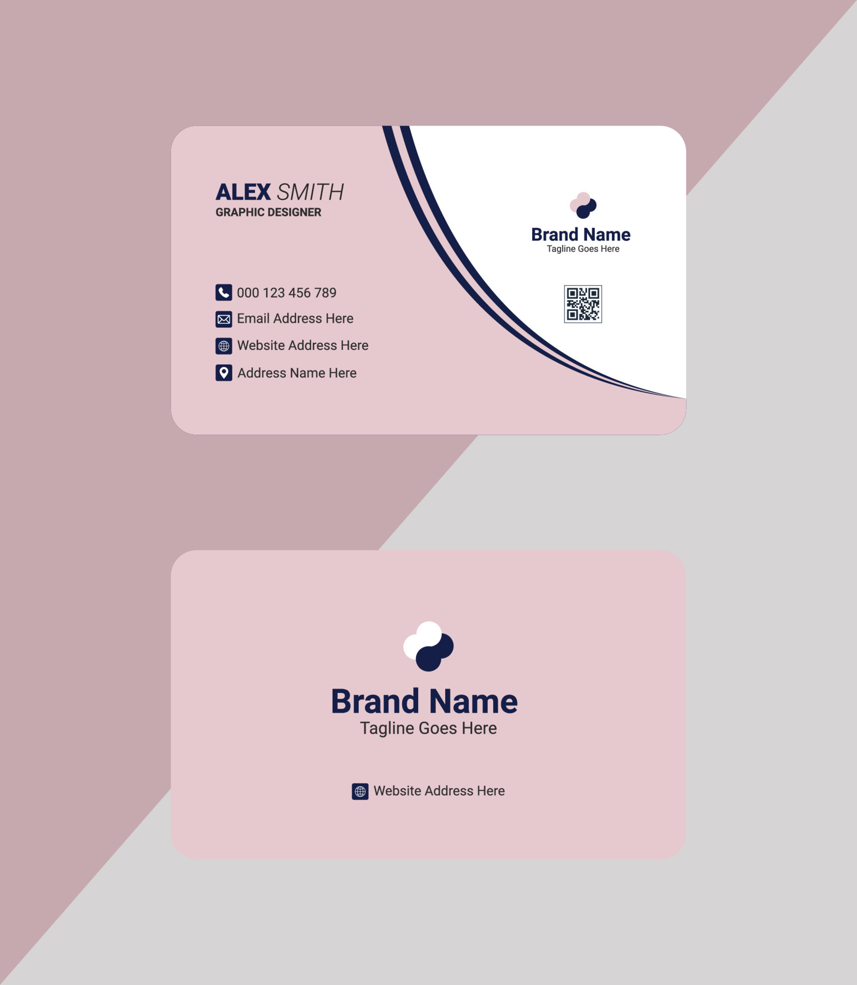 Creative smart business card, simple background business card for