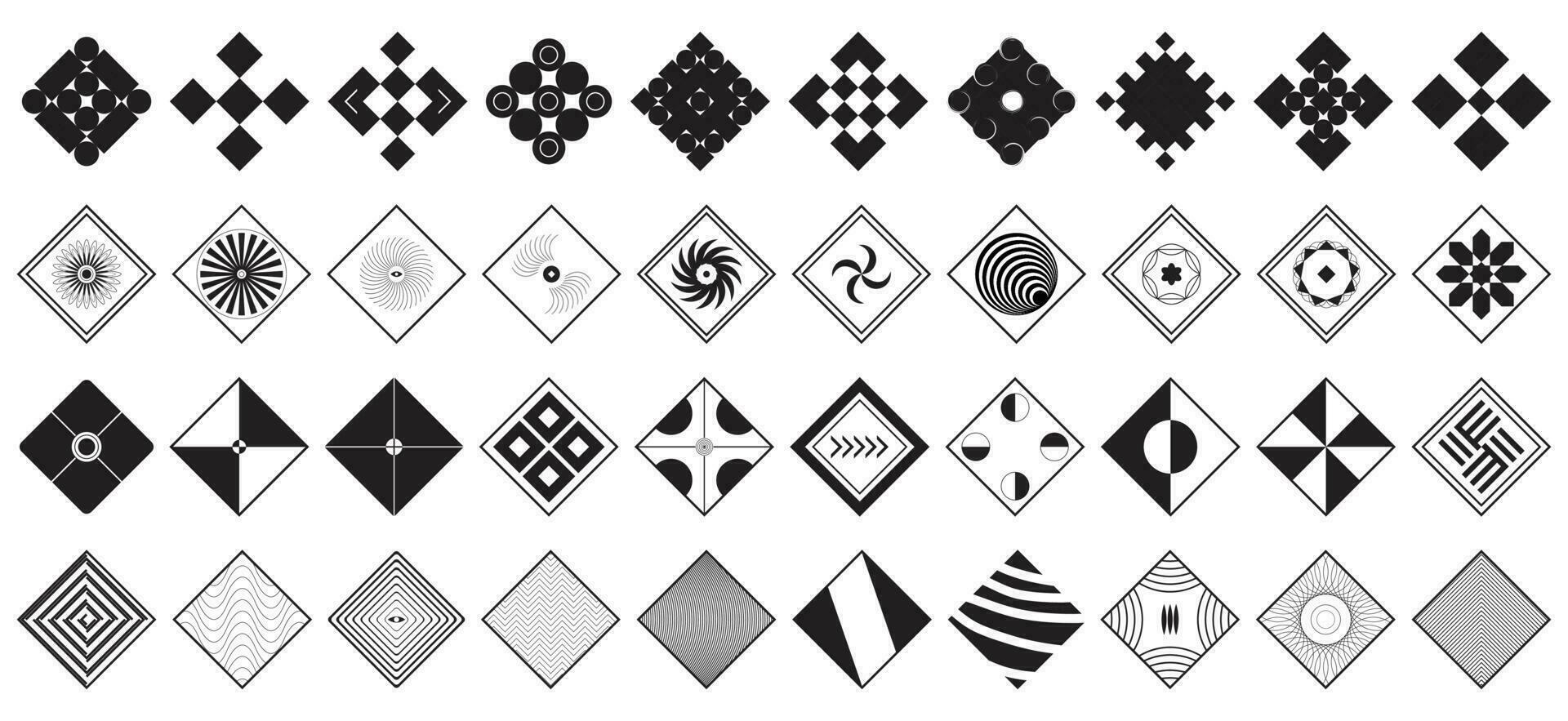 Big collection of abstract graphic geometric symbols vector shapes minimal elements for design