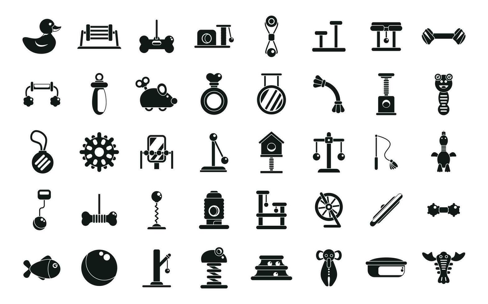 Pet toys icons set simple vector. Cat animal vector