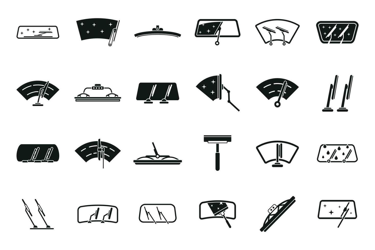 Windshield wiper icons set simple vector. Car blade vector