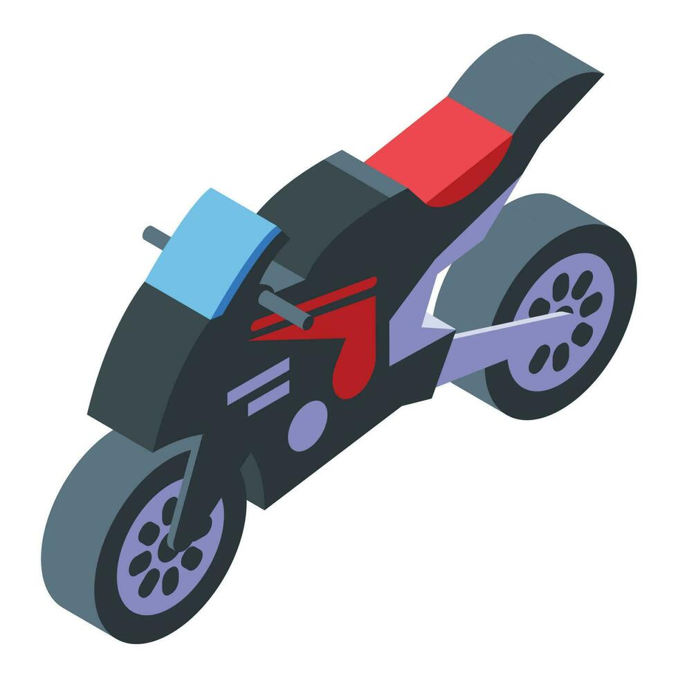 Bike racing icon isometric vector. Race car team vector