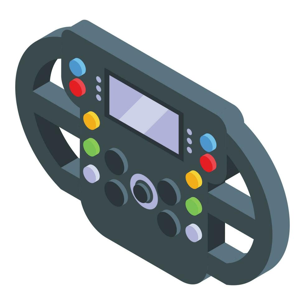 Racer steering wheel icon isometric vector. Race car vector