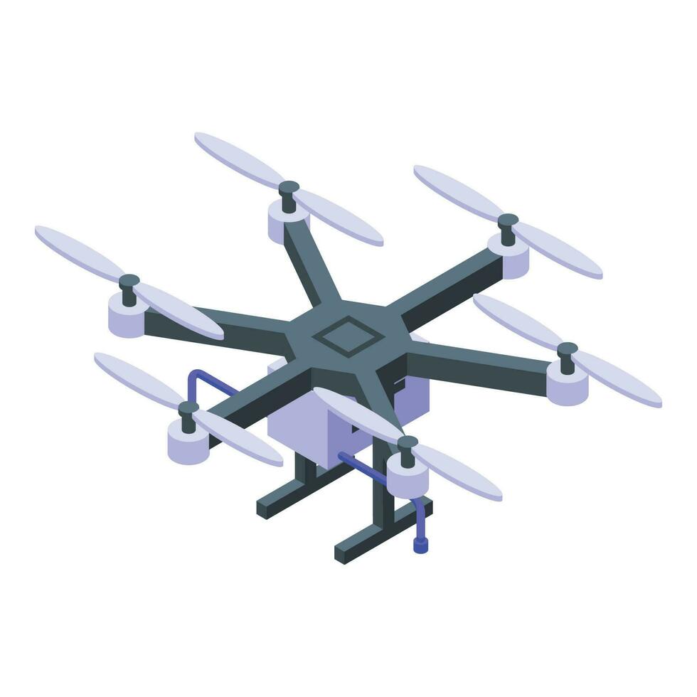Pesticide sprayer drone icon isometric vector. Chemical spray vector