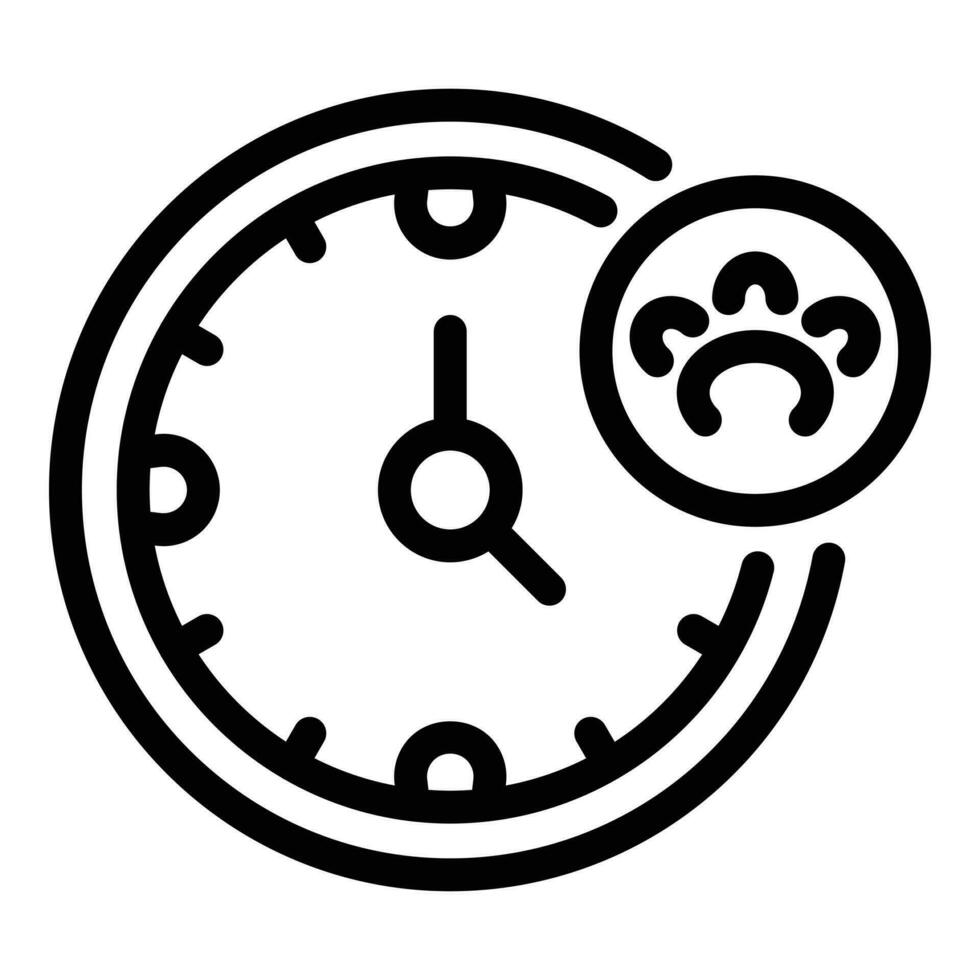 Wall clock restaurant icon outline vector. Pet animal vector