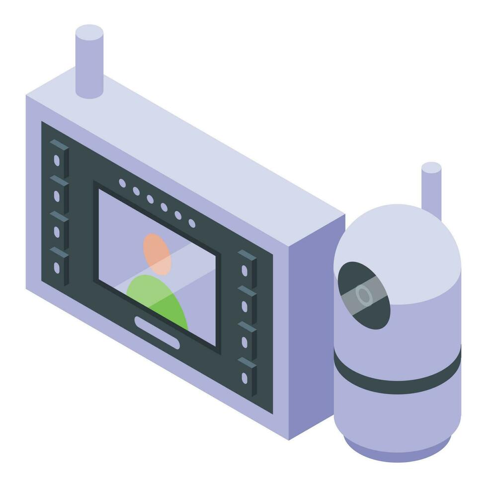 Baby monitoring icon isometric vector. Child care vector