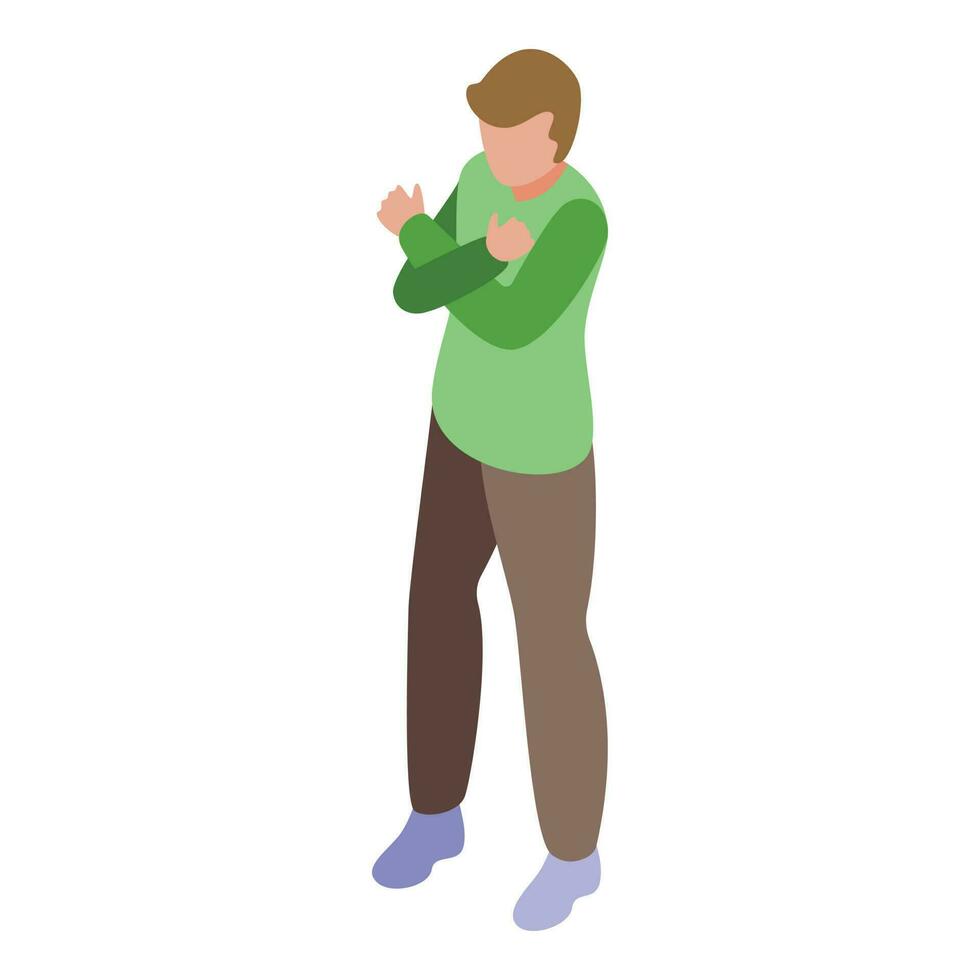 Stop talk icon isometric vector. Mobile gesture vector