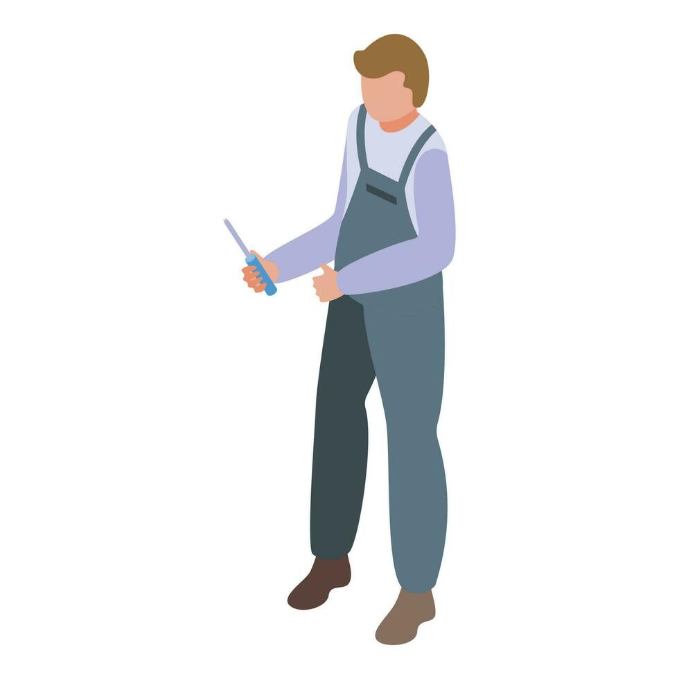 Screwdriver tool icon isometric vector. Worker service vector