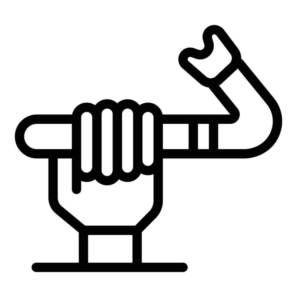 Handle crowbar icon outline vector. Steel tool vector