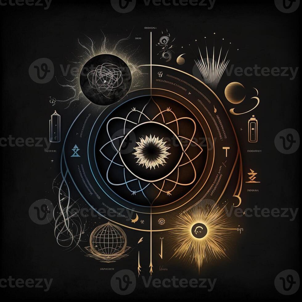 energetics symbols minimalist, mystical scientific graph Perfect for web designers, publishers, and content creators. photo