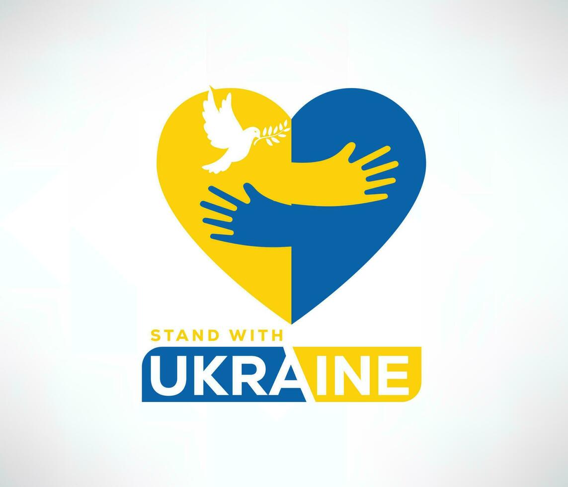 Stand with Ukraine, Badges in blue and yellow with no war, support Ukraine vector