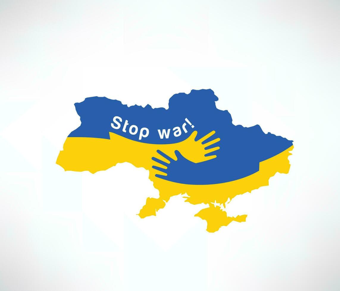 Stand with Ukraine, Badges in blue and yellow with no war, support Ukraine vector