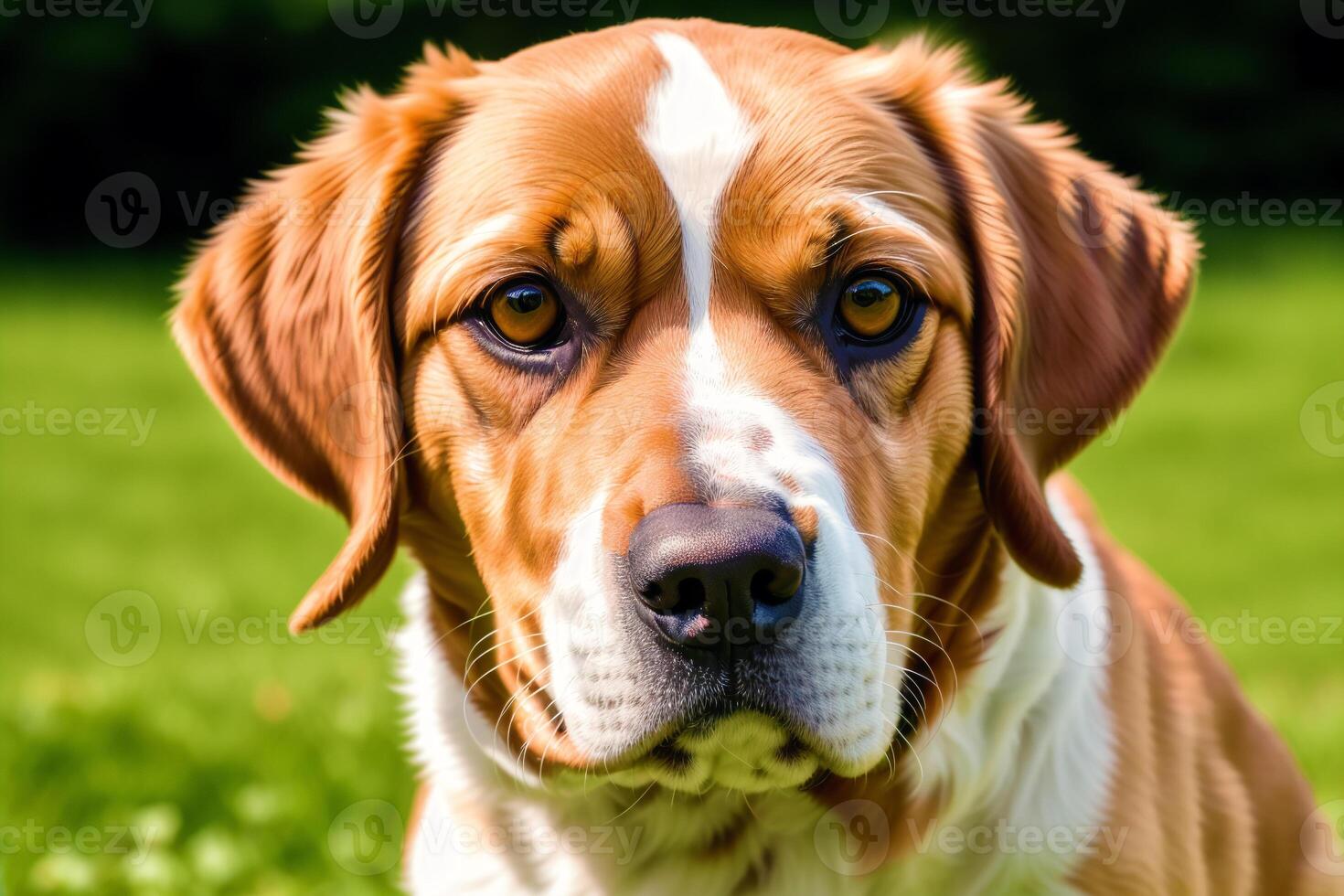 Portrait of a beautiful dog standing in the park. photo