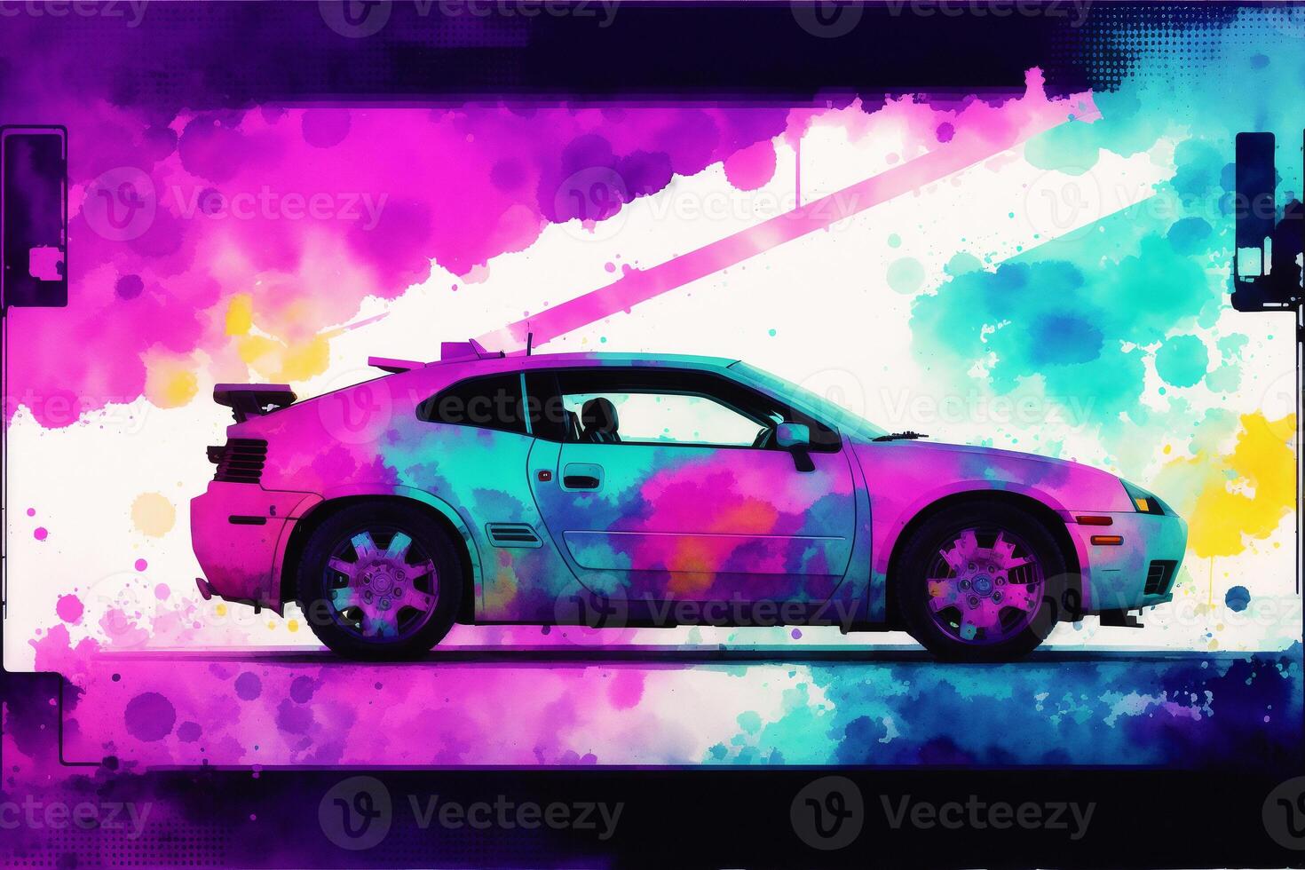 Abstract colorful background. Watercolor paint. Digital art, photo