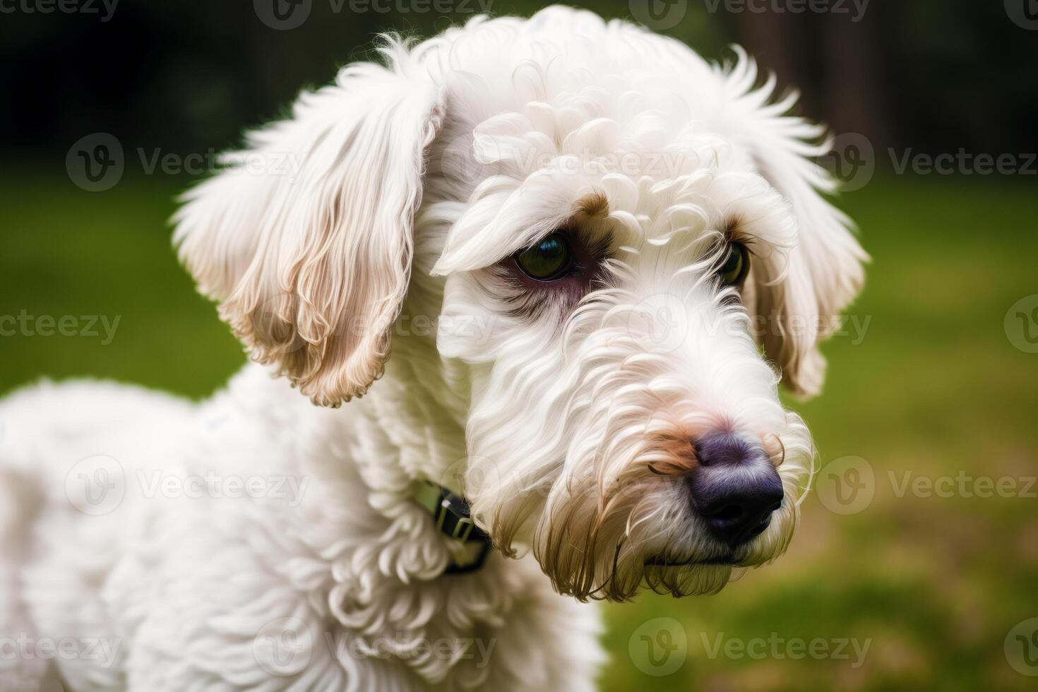 Portrait of a beautiful dog standing in the park. photo