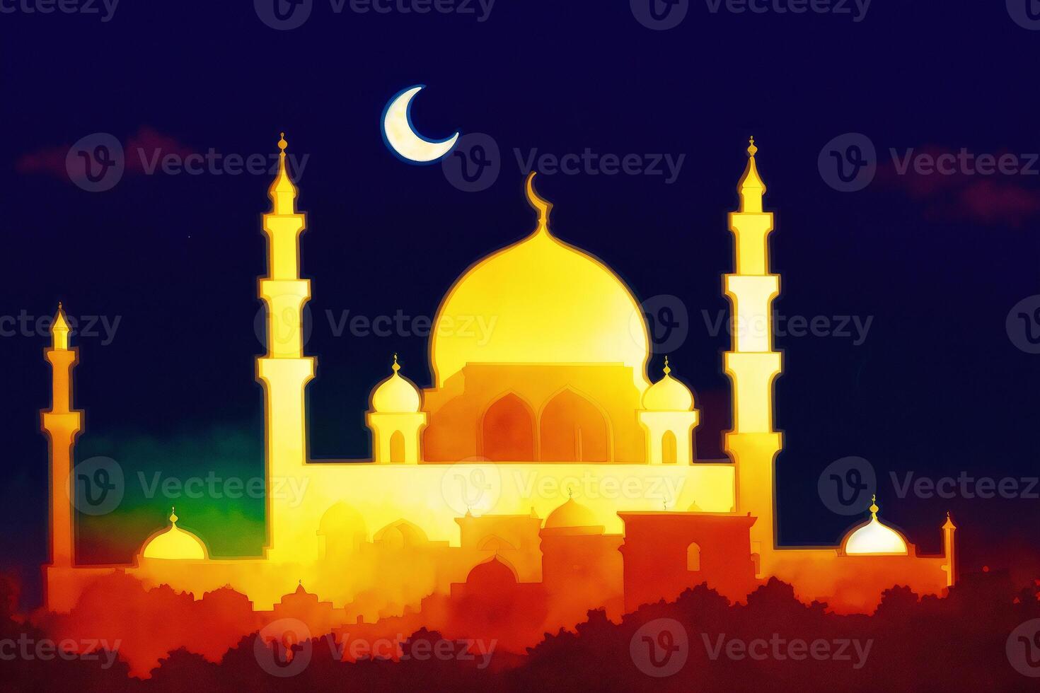 Beautiful old mosque. Islamic background. Eid-al-Adha. Ramadan. Copy space. photo