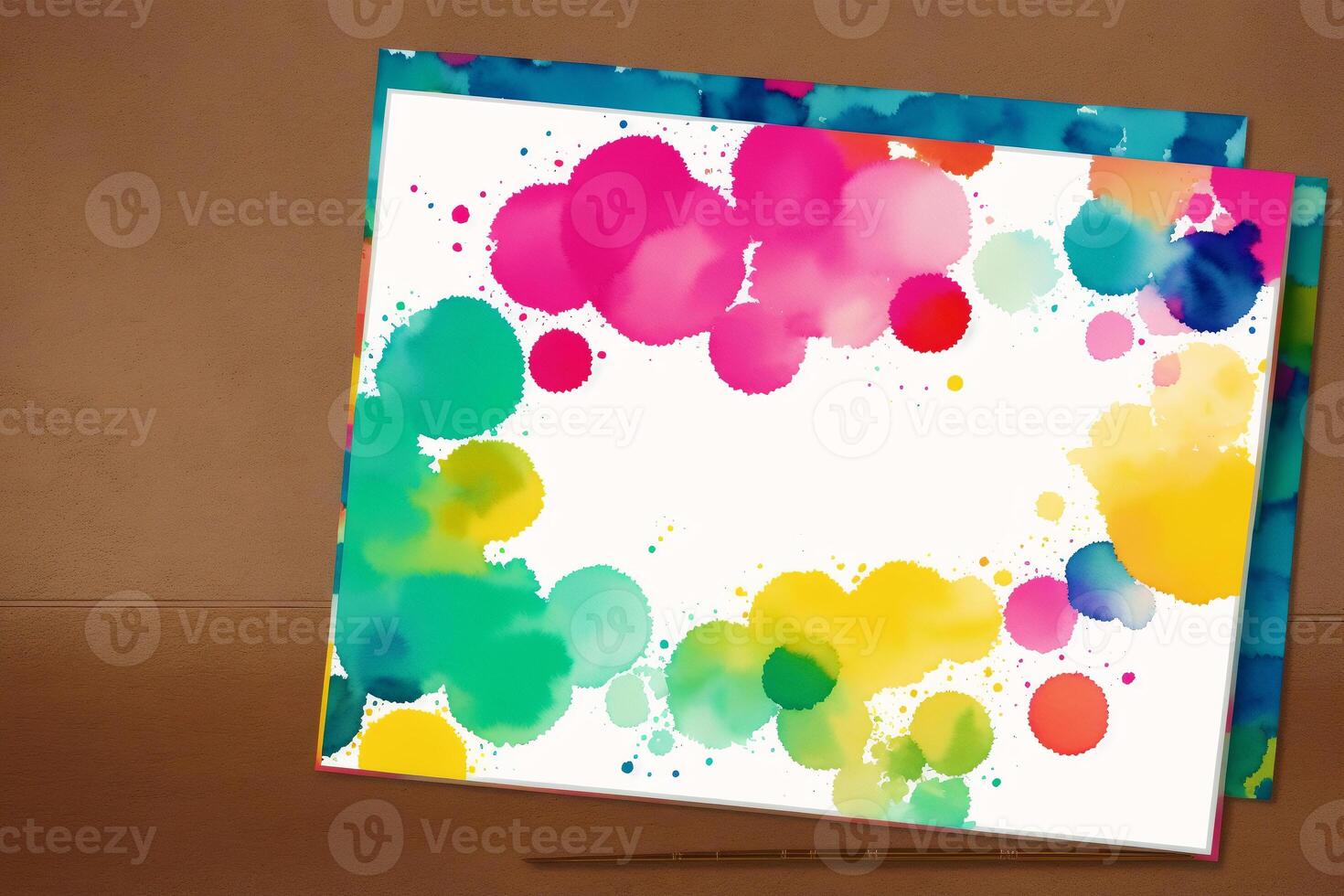 Childrens Day postcard. Childrens Day background. Watercolor paint. Digital art, photo